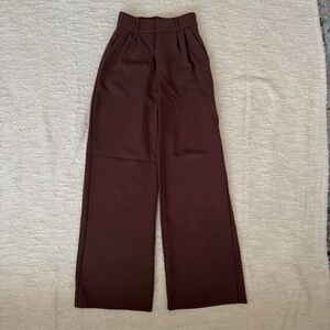 Abercrombie & Fitch Sloane Tailored Wide Leg Pant Size XS in Chocolate Brown